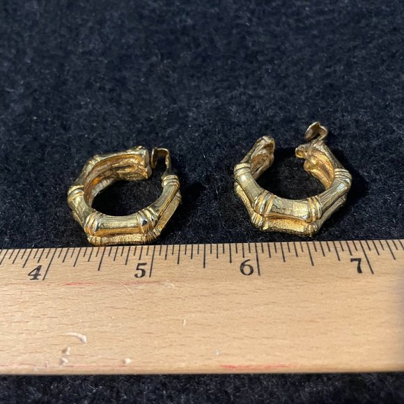 Vintage Kenneth Jay Lane Clip Hoop Earrings - Picture 3 of 3